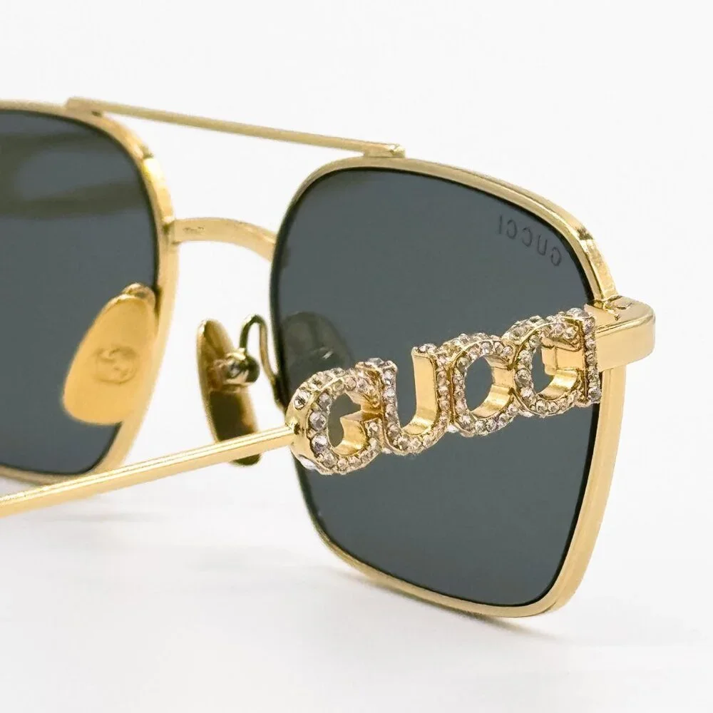NEW GUCCI SUNGLASSES GOLD UNISEX EYEWEAR GUCCI GG1804S 001